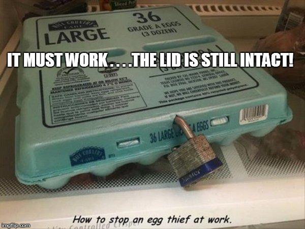 Work Daze | IT MUST WORK . . . .THE LID IS STILL INTACT! | image tagged in funny,funny memes | made w/ Imgflip meme maker