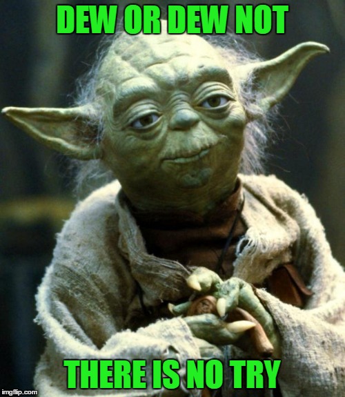 Star Wars Yoda Meme | DEW OR DEW NOT THERE IS NO TRY | image tagged in memes,star wars yoda | made w/ Imgflip meme maker