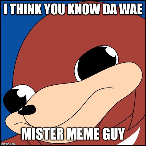 I THINK YOU KNOW DA WAE MISTER MEME GUY | made w/ Imgflip meme maker