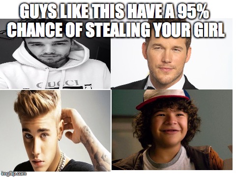 95% chance of stealing your girl | GUYS LIKE THIS HAVE A 95% CHANCE OF STEALING YOUR GIRL | image tagged in memes,funny,dank,dank memes,stranger things,dustin | made w/ Imgflip meme maker