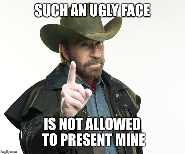 SUCH AN UGLY FACE IS NOT ALLOWED TO PRESENT MINE | made w/ Imgflip meme maker
