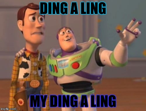 X, X Everywhere | DING A LING; MY DING A LING | image tagged in memes,x x everywhere | made w/ Imgflip meme maker