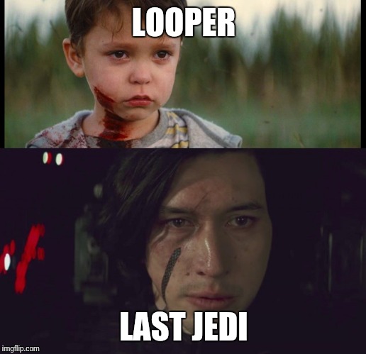 Rian Johnson Last Jedi connection

Old tries to kill young evil....familiar | LOOPER; LAST JEDI | image tagged in kylo ren,the last jedi,star wars,connection | made w/ Imgflip meme maker