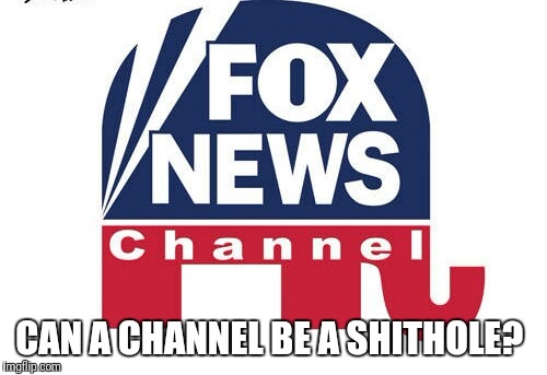 Fox fake news | CAN A CHANNEL BE A SHITHOLE? | image tagged in fox fake news | made w/ Imgflip meme maker