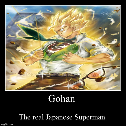 image tagged in funny,demotivationals,gohan,dragon ball z | made w/ Imgflip demotivational maker