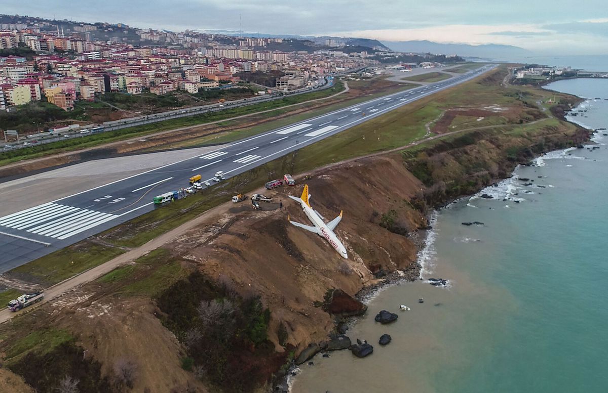 High Quality 767 skidded off runway at Trabzon Airport Blank Meme Template