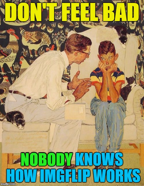 DON'T FEEL BAD NOBODY KNOWS HOW IMGFLIP WORKS NOBODY | made w/ Imgflip meme maker