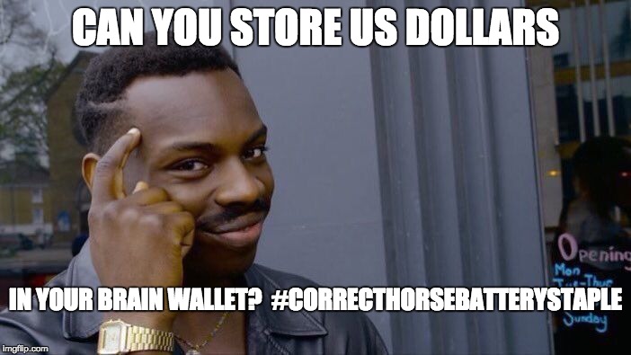 Roll Safe Think About It Meme | CAN YOU STORE US DOLLARS; IN YOUR BRAIN WALLET?

#CORRECTHORSEBATTERYSTAPLE | image tagged in memes,roll safe think about it | made w/ Imgflip meme maker
