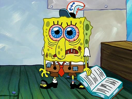 spongebob studying meme