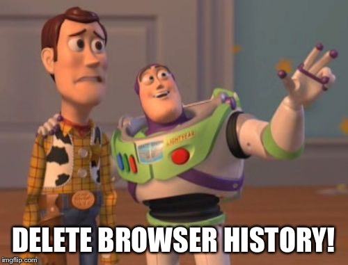 X, X Everywhere Meme | DELETE BROWSER HISTORY! | image tagged in memes,x x everywhere | made w/ Imgflip meme maker