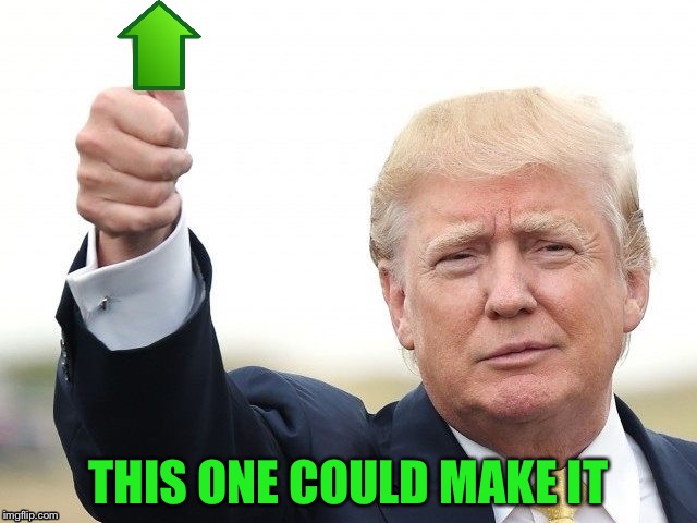 Trump Upvote | THIS ONE COULD MAKE IT | image tagged in trump upvote | made w/ Imgflip meme maker