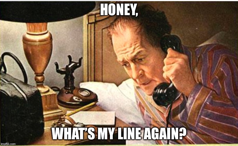 Hello? My line, for the ad, what is it? | HONEY, WHAT’S MY LINE AGAIN? | image tagged in strange,ads | made w/ Imgflip meme maker