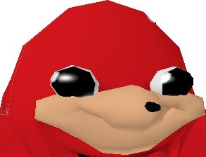 Ugandan Knuckles Head Transparent Blank Meme Template