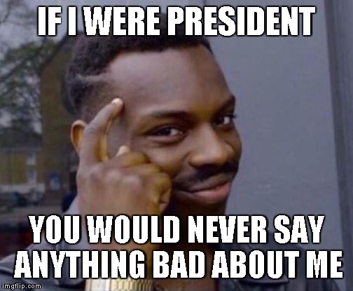 So True | IF I WERE PRESIDENT; YOU WOULD NEVER SAY ANYTHING BAD ABOUT ME | image tagged in think,before you stink,funny memes | made w/ Imgflip meme maker