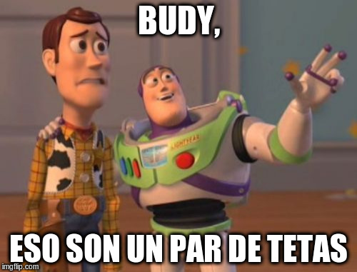 X, X Everywhere Meme | BUDY, ESO SON UN PAR DE TETAS | image tagged in memes,x x everywhere | made w/ Imgflip meme maker