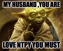 yoda | MY HUSBAND ,YOU ARE; LOVE NTPY YOU MUST | image tagged in yoda | made w/ Imgflip meme maker