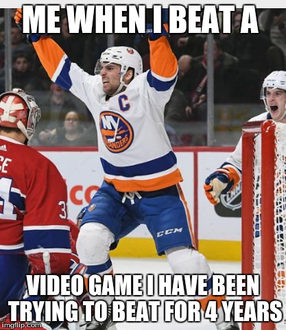 lllllll | ME WHEN I BEAT A; VIDEO GAME I HAVE BEEN TRYING TO BEAT FOR 4 YEARS | image tagged in hockey,dank memes | made w/ Imgflip meme maker
