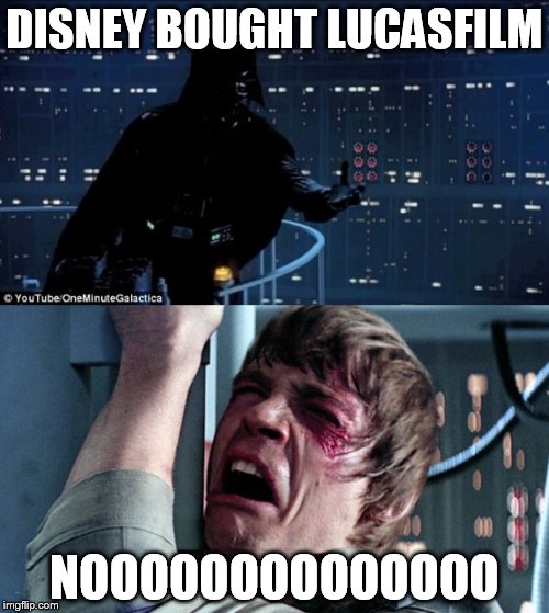 darth vader luke skywalker | DISNEY BOUGHT LUCASFILM; NOOOOOOOOOOOOOO | image tagged in darth vader luke skywalker | made w/ Imgflip meme maker