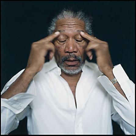 Morgan Freeman Heavy Thought  Blank Meme Template