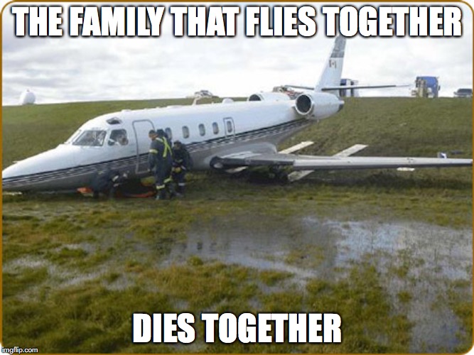 Crashed Plane | THE FAMILY THAT FLIES TOGETHER; DIES TOGETHER | image tagged in airplane,memes | made w/ Imgflip meme maker