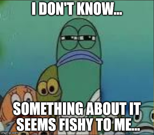 I DON'T KNOW... SOMETHING ABOUT IT SEEMS FISHY TO ME... | made w/ Imgflip meme maker