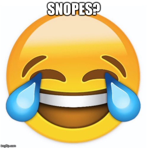 Laughing Emoji | SNOPES? | image tagged in laughing emoji | made w/ Imgflip meme maker