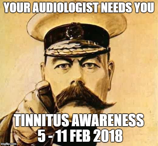 Your country needs you  | YOUR AUDIOLOGIST NEEDS YOU; TINNITUS AWARENESS 5 - 11 FEB 2018 | image tagged in your country needs you | made w/ Imgflip meme maker