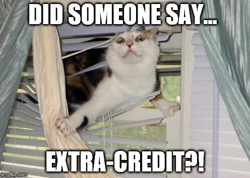DID SOMEONE SAY... EXTRA-CREDIT?! | made w/ Imgflip meme maker