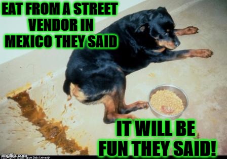DIARRHEA IN MEXICO | EAT FROM A STREET VENDOR IN MEXICO THEY SAID; IT WILL BE FUN THEY SAID! | image tagged in diarrhea in mexico | made w/ Imgflip meme maker