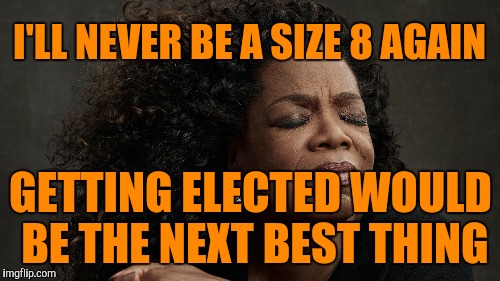 I'LL NEVER BE A SIZE 8 AGAIN GETTING ELECTED WOULD BE THE NEXT BEST THING | made w/ Imgflip meme maker