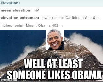 WELL AT LEAST SOMEONE LIKES OBAMA | image tagged in obama,not my president | made w/ Imgflip meme maker