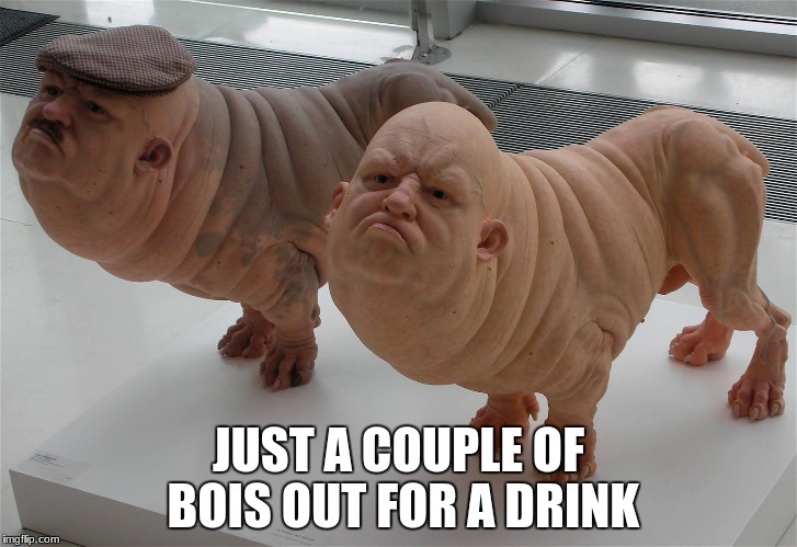 whatchu lookin at? | JUST A COUPLE OF BOIS OUT FOR A DRINK | image tagged in bois | made w/ Imgflip meme maker