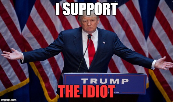 I SUPPORT THE IDIOT | made w/ Imgflip meme maker