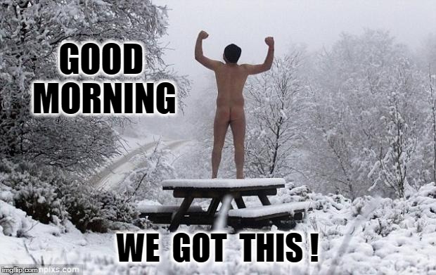snow | GOOD  MORNING; WE  GOT  THIS ! | image tagged in snow | made w/ Imgflip meme maker