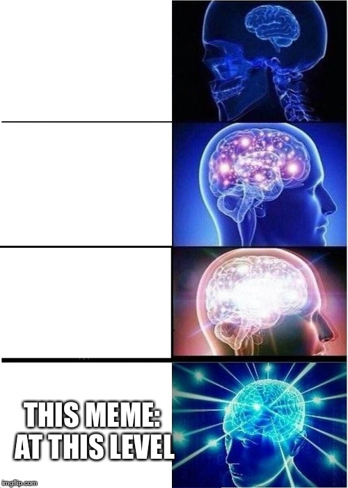 Expanding Brain Meme | THIS MEME: AT THIS LEVEL | image tagged in memes,expanding brain | made w/ Imgflip meme maker