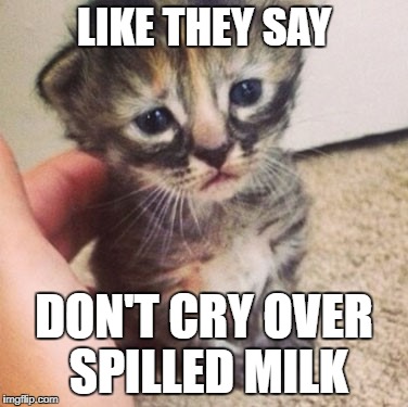 LIKE THEY SAY DON'T CRY OVER SPILLED MILK | made w/ Imgflip meme maker