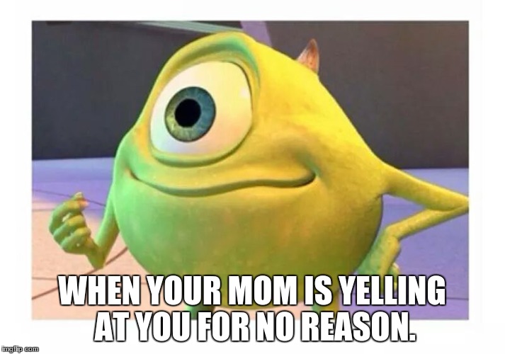WHEN YOUR MOM IS YELLING AT YOU FOR NO REASON. | image tagged in mike has nothing to say | made w/ Imgflip meme maker