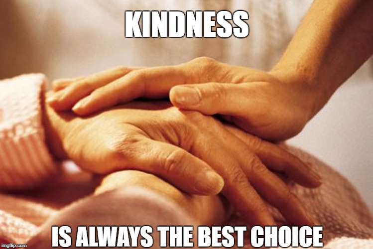 Caring Hands | KINDNESS; IS ALWAYS THE BEST CHOICE | image tagged in caring hands | made w/ Imgflip meme maker