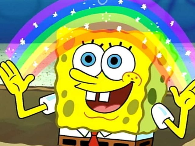 spongebob rainbow Blank Template Imgflip