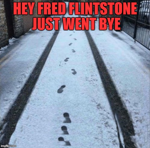 hey fred flintstone just went bye  | HEY FRED FLINTSTONE JUST WENT BYE | image tagged in fred flintstone | made w/ Imgflip meme maker