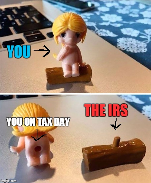 Death and Taxes | YOU; THE IRS; YOU ON TAX DAY | image tagged in taxation is theft,taxes | made w/ Imgflip meme maker