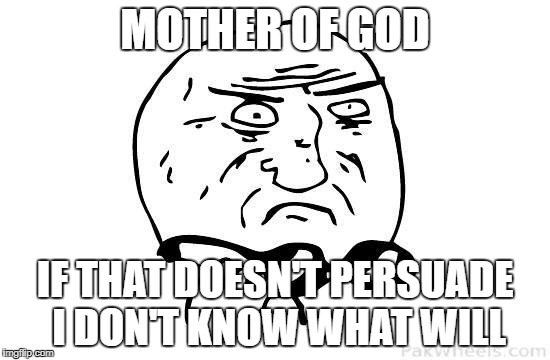 MOTHER OF GOD IF THAT DOESN'T PERSUADE I DON'T KNOW WHAT WILL | made w/ Imgflip meme maker