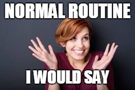 NORMAL ROUTINE I WOULD SAY | made w/ Imgflip meme maker