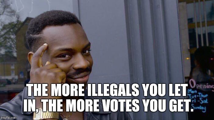 Roll Safe Think About It Meme | THE MORE ILLEGALS YOU LET IN, THE MORE VOTES YOU GET. | image tagged in memes,roll safe think about it | made w/ Imgflip meme maker
