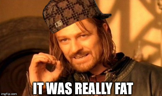 One Does Not Simply | IT WAS REALLY FAT | image tagged in memes,one does not simply,scumbag | made w/ Imgflip meme maker