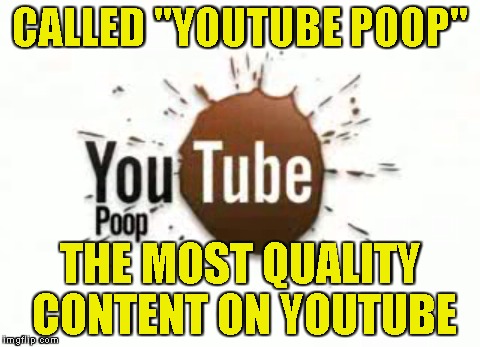 As far as the memes and dankness go,at least | CALLED "YOUTUBE POOP"; THE MOST QUALITY CONTENT ON YOUTUBE | image tagged in memes,youtube poop,quality,powermetalhead,irony,dank | made w/ Imgflip meme maker