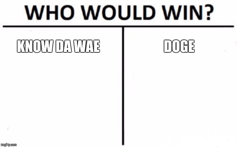 Who Would Win? | KNOW DA WAE; DOGE | image tagged in memes,who would win | made w/ Imgflip meme maker
