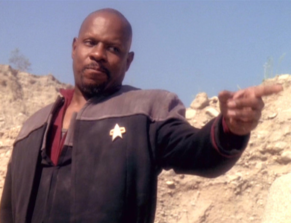 High Quality Ben Sisko Pointing Blank Meme Template