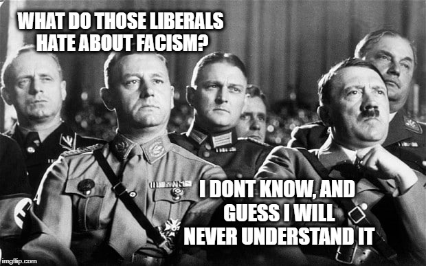 WHAT DO THOSE LIBERALS HATE ABOUT FACISM? I DONT KNOW, AND GUESS I WILL NEVER UNDERSTAND IT | made w/ Imgflip meme maker