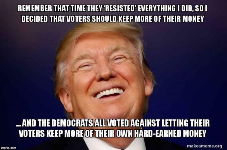 Resistance by the dems is futile | . | image tagged in trump | made w/ Imgflip meme maker
